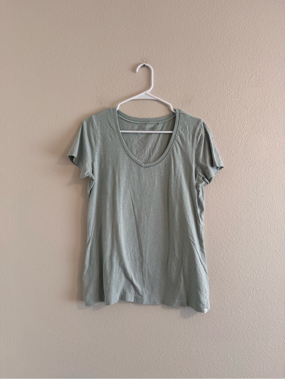Eddie Bauer Light Sage Green Short Sleeve Scoop Neck Tee